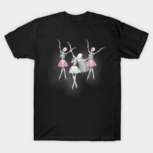 White Wedding Dancing Macabre Skeletons T-Shirt